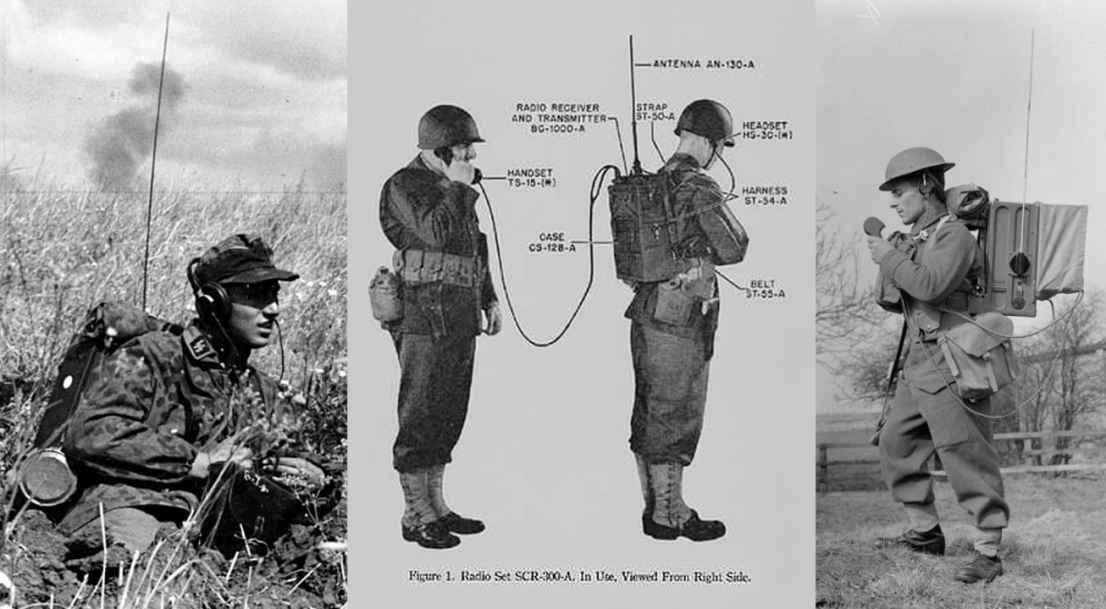 Zdjęcia plecakowych radiostacji: Feldfu, SCR-300, Wireless Set No. 18